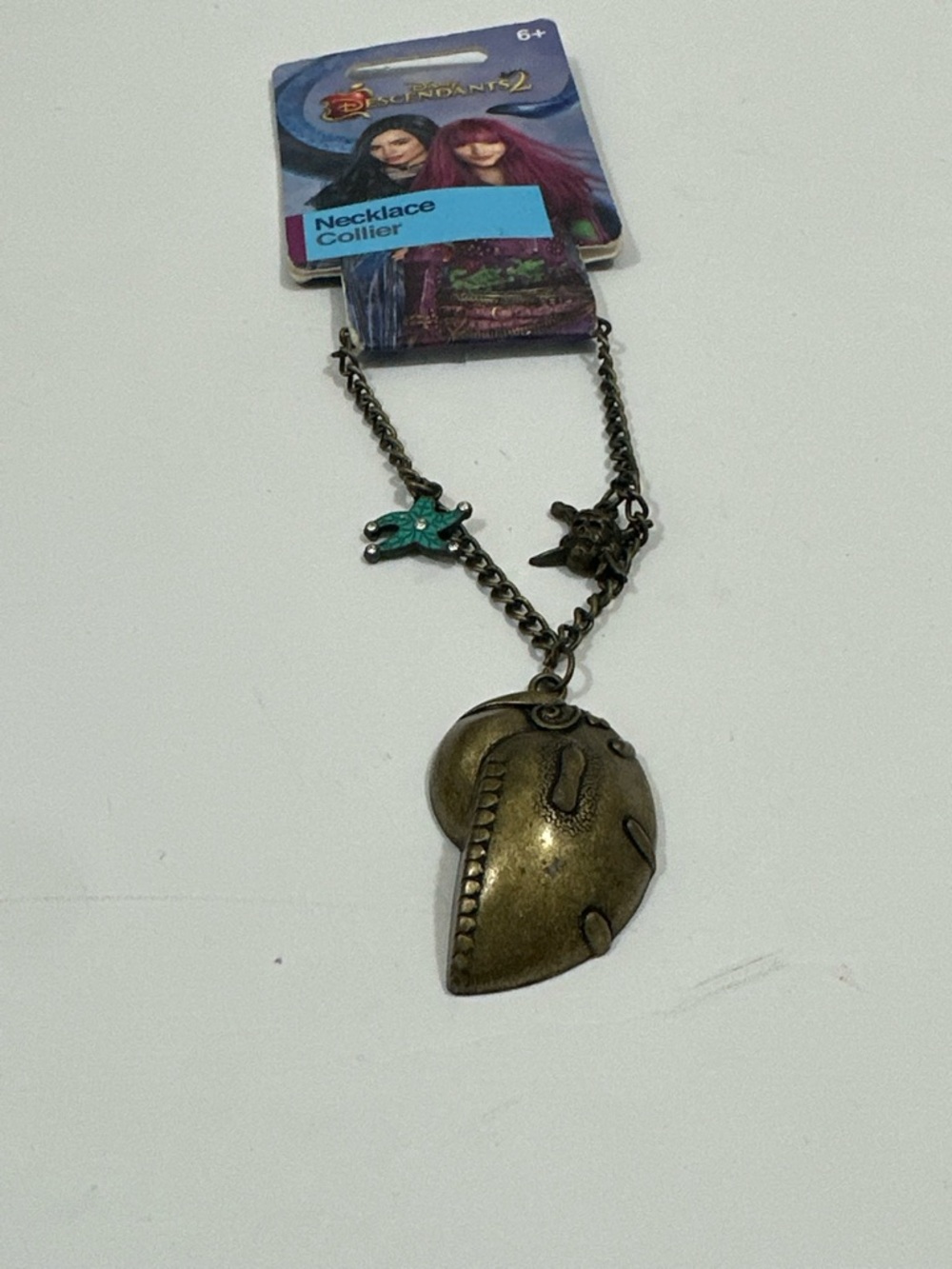Disney Bronze Tone Heart Pendant Necklace with Teal Star Accent - Picture 7 of 9